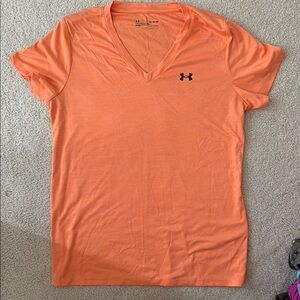 Under Armour Women's Orange V-Neck Top- XL